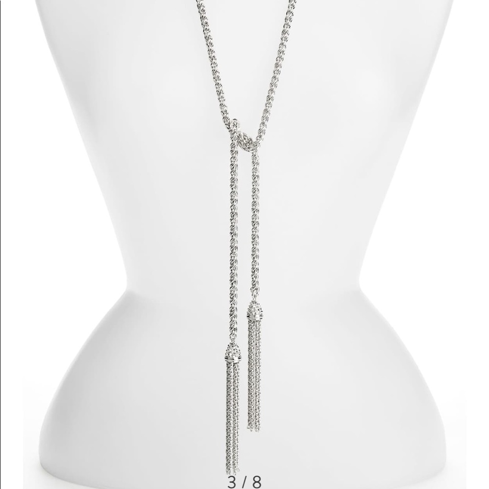 Kendra Scott Silver Knot Lariat Necklace with Tassels
